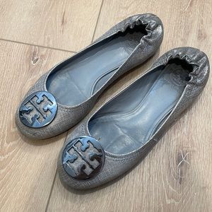 Tory Burch Minnie Silver Flats